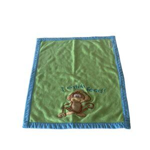 Stephen Joseph Monkey Baby Burp Cloth Green Blue Brown Lovey Security Blanket